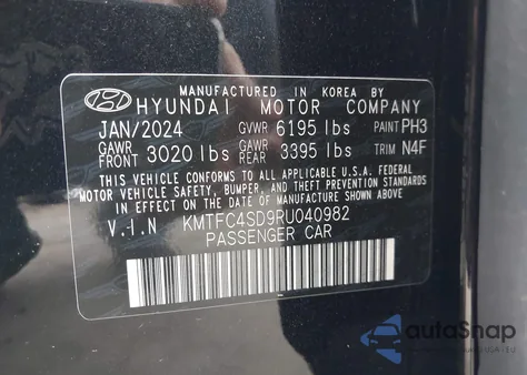 2024 Genesis G90 3.5T E-Sc Awd из США, поврежденный, VIN KMTFC4SD9RU040982